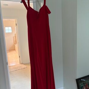 Long red dress